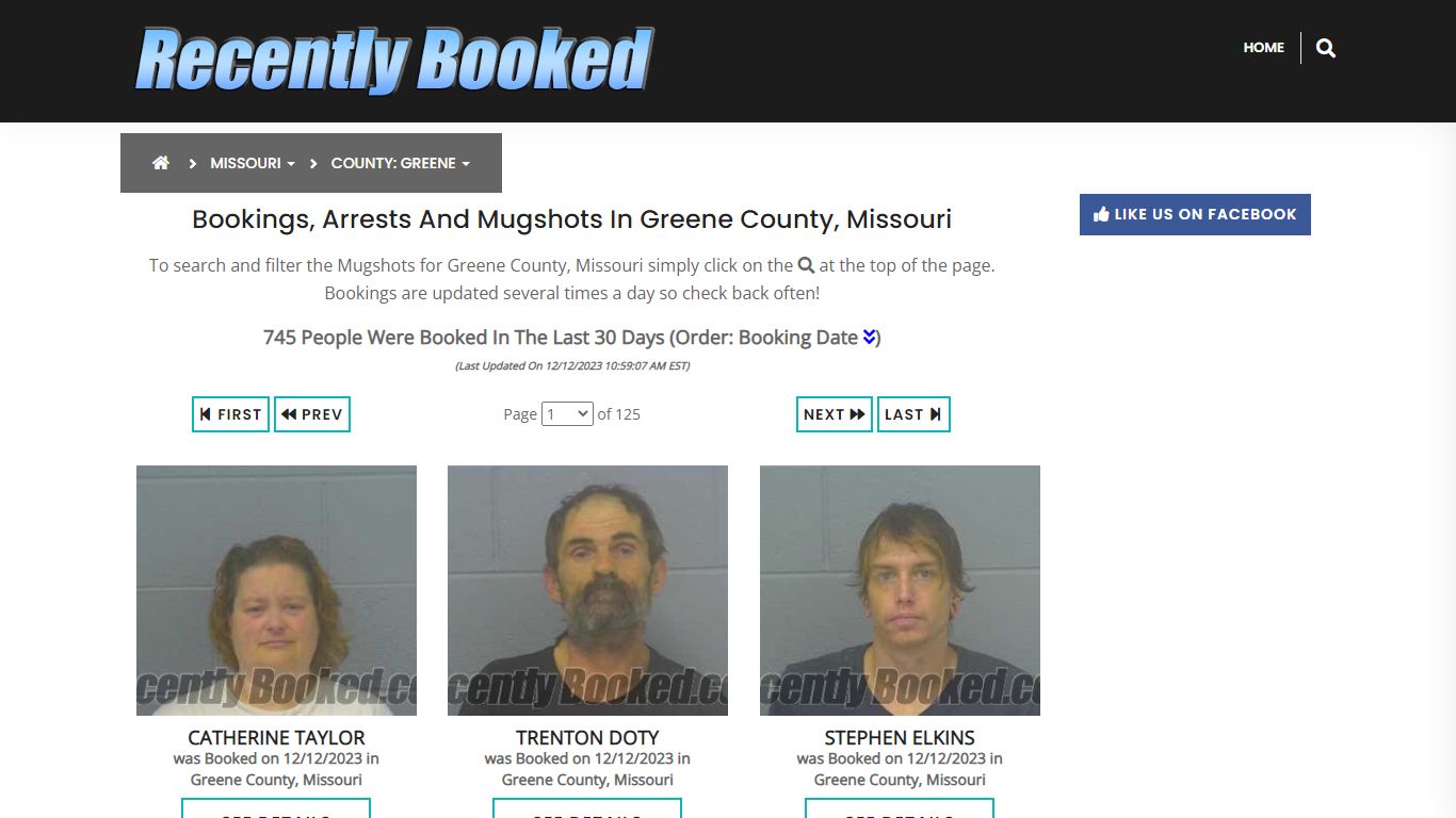 Recent bookings, Arrests, Mugshots in Greene County, Missouri